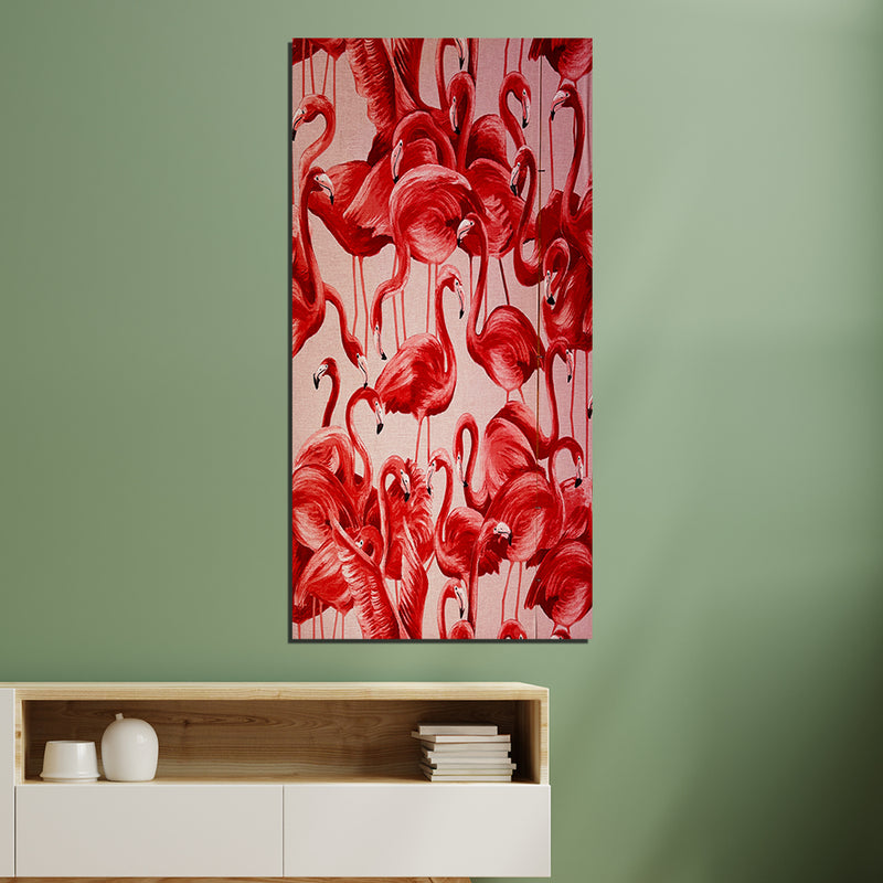 Beautiful Flamingo Print On Canvas Wall Painting