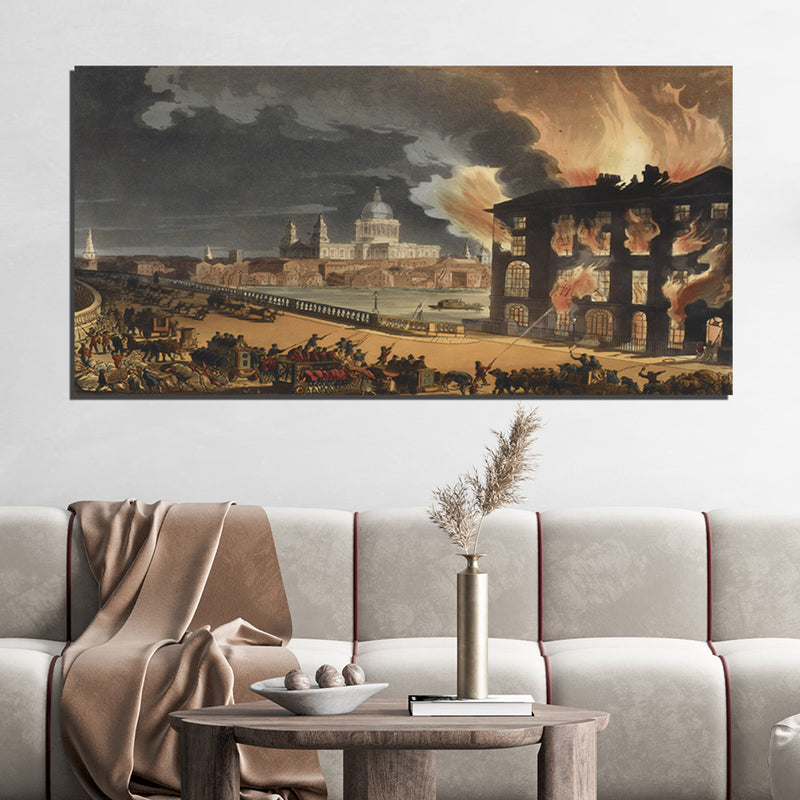 Great Fire of London Print On Canvas Wall Painting