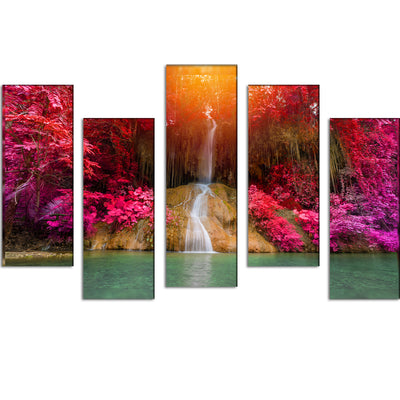 National Park Canvas Panel Wall Painting - With 5 Frames