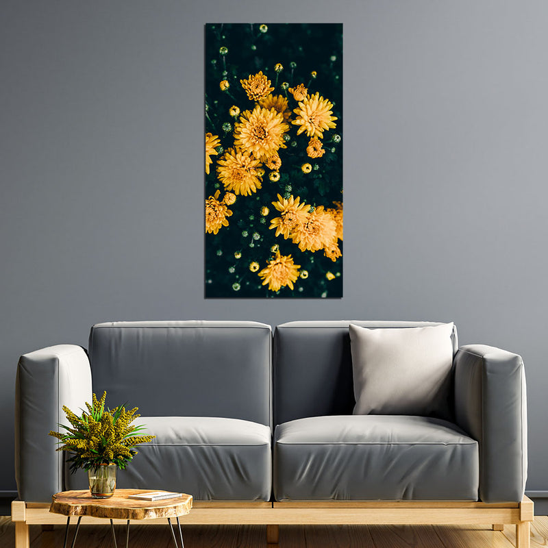 Beautiful Yellow Flower Print On Canvas Wall Painting