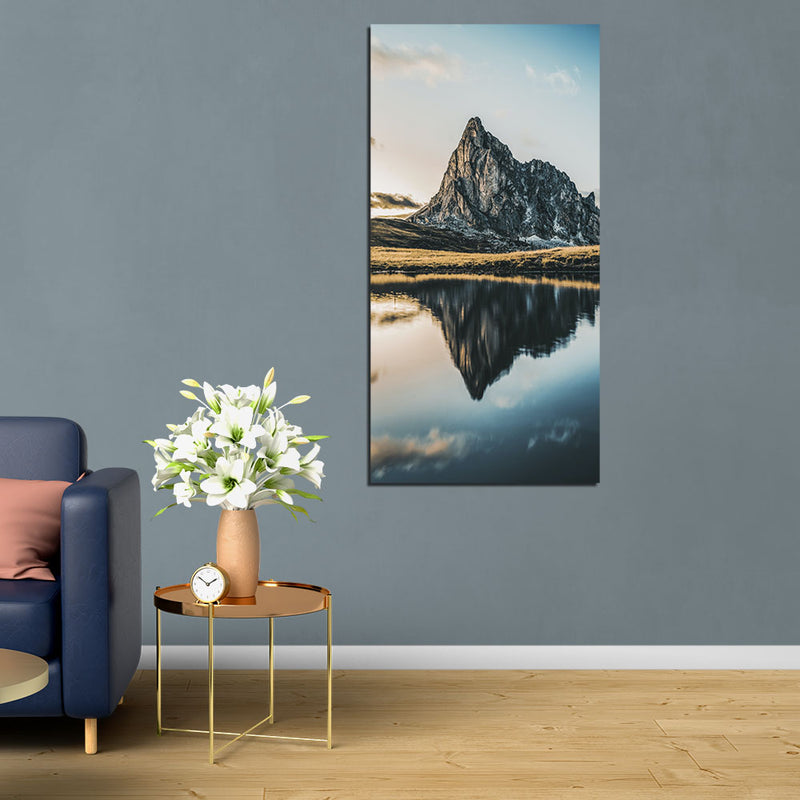 Mountain Reflect Water Print On Canvas Wall Painting