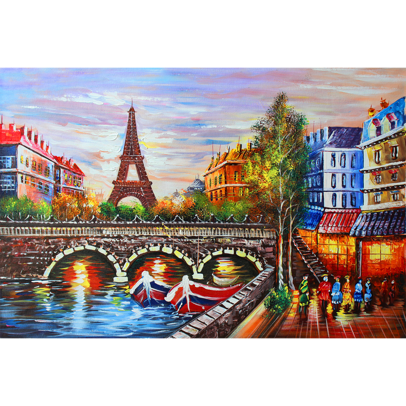 Eiffel Tower Sea View Digitally Printed Wallpaper