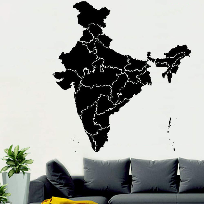 India Map Self Adhesive Vinyl Wall Sticker Decal