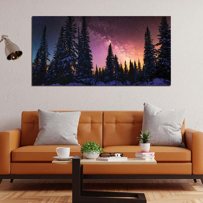 Magic Tree In Starry Winter Canvas Wall Painting