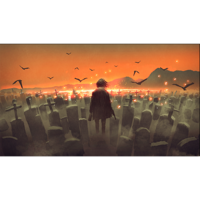 Drunk Man In A Burial Sites Canvas Wall Painting