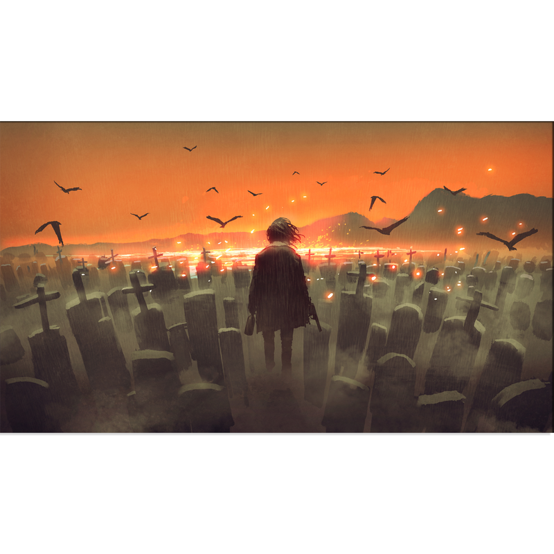 Drunk Man In A Burial Sites Canvas Wall Painting