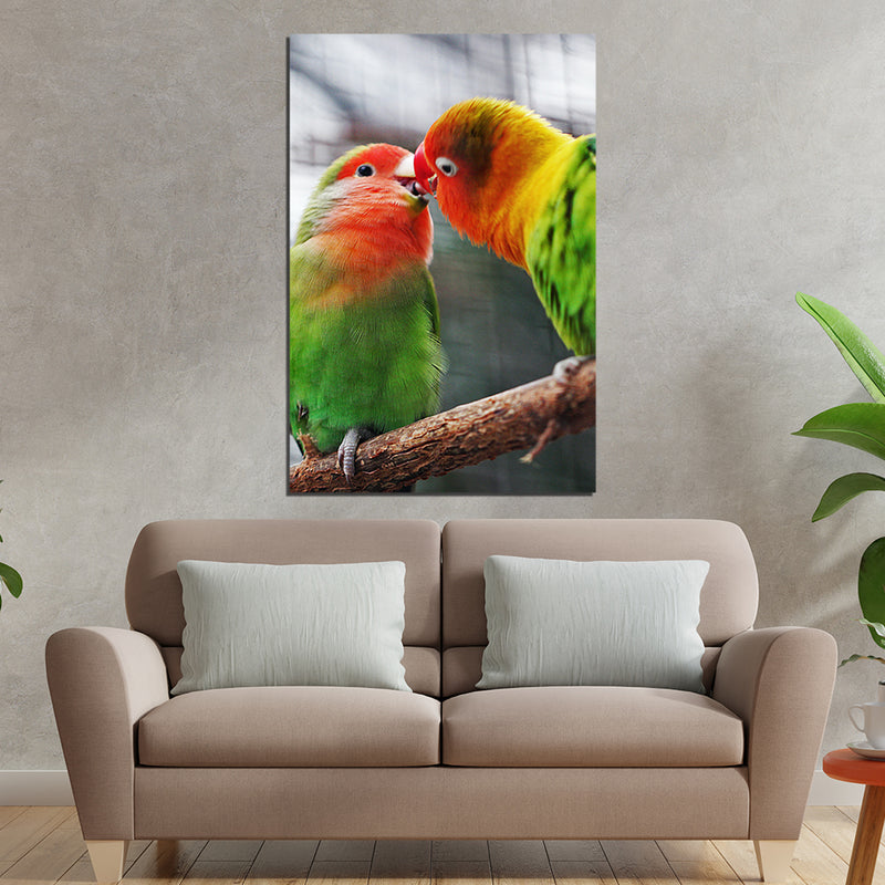 Love Bird Print On Canvas Wall Painting
