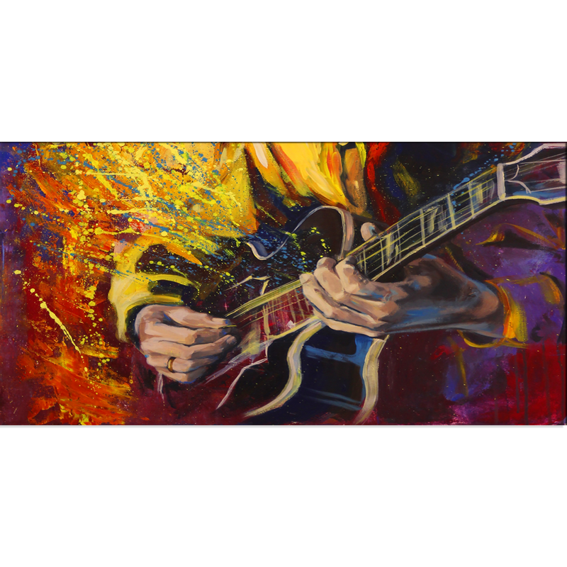 Man Playing Guitar Abstract Canvas Wall Painting