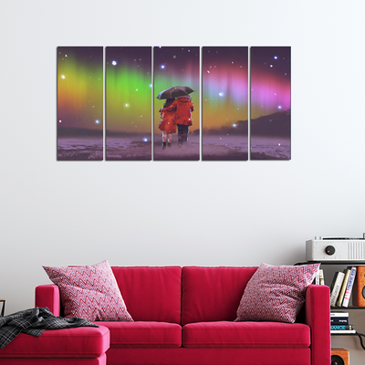 Couple Abstract Canvas Wall Hanging - With 5 Panel
