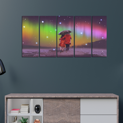 Couple Abstract Canvas Wall Hanging - With 5 Panel