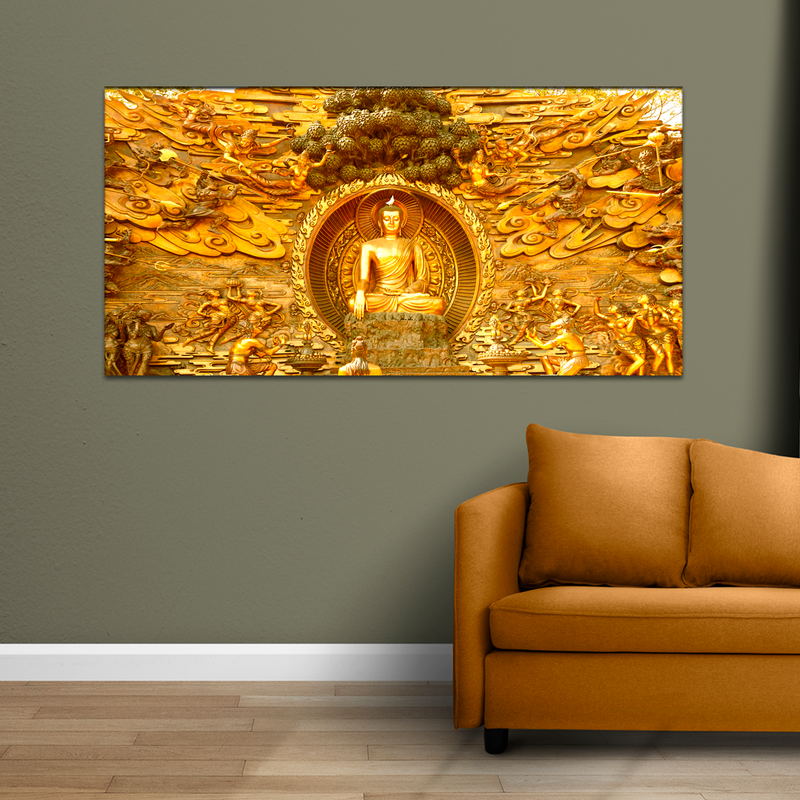 Golden Buddha Canvas Wall Painting