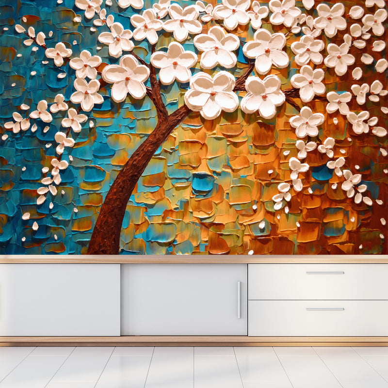 3-D Flower Abstract Digitally Printed Wallpaper