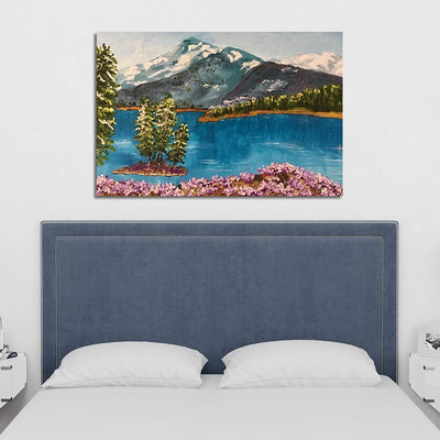 Mountain River Sketch Canvas Wall Painting
