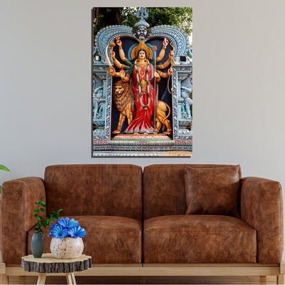 Goddess Durga Statue Canvas  Wall Painting