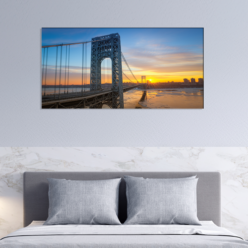 Golden Gate Bridge During Sunset Canvas Wall Painting