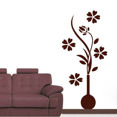Beautiful Flower Pot Premium Quality Wall Sticker