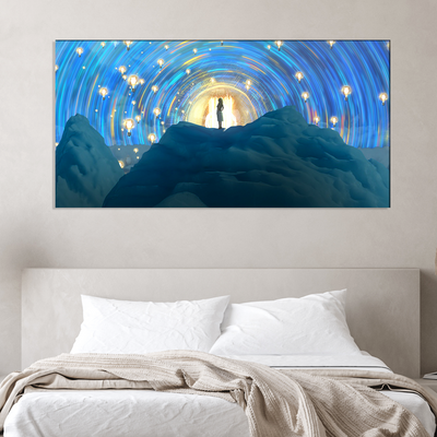 Girl On Mountain Canvas Wall Painting