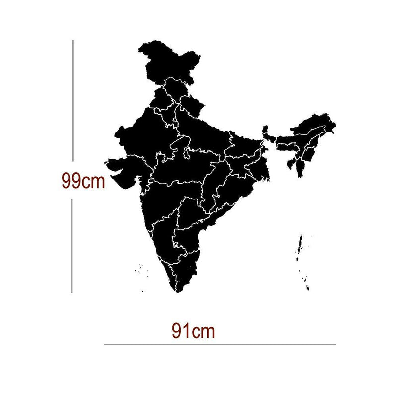 India Map Self Adhesive Vinyl Wall Sticker Decal