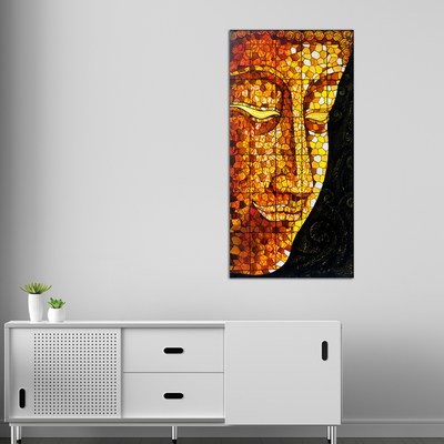 Golden Buddha Face Canvas Wall Painting