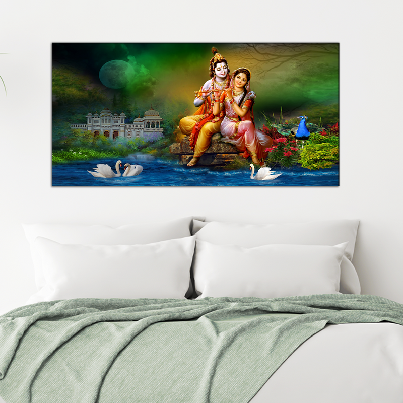 Love of Lord Radha Krishna Canvas Wall Painting