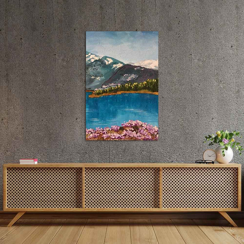 Mountain River Sketch  Canvas Wall Painting