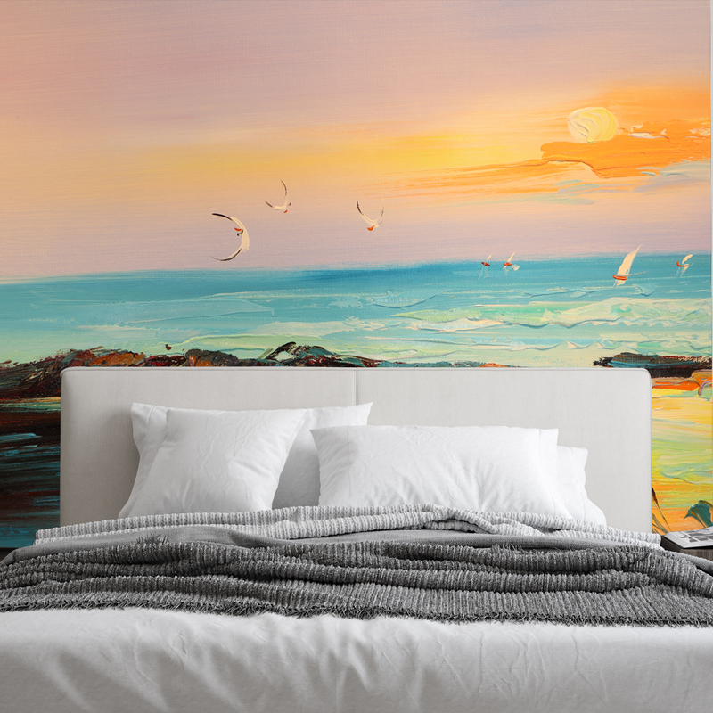 Abstract Color Beautiful Scenery Digitally Printed Wallpaper