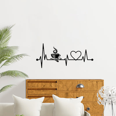 Heartbeat with Coffee High Quality Wall Sticker