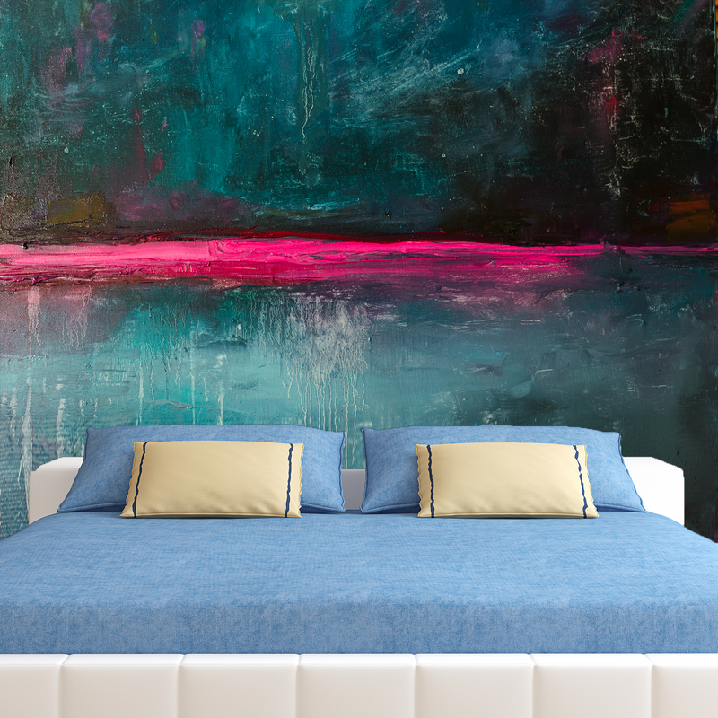 Flat Color Abstract Digitally Printed Wallpaper