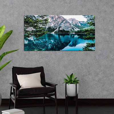 Blue Lake and Hill Reflection Water Canvas Wall Painting