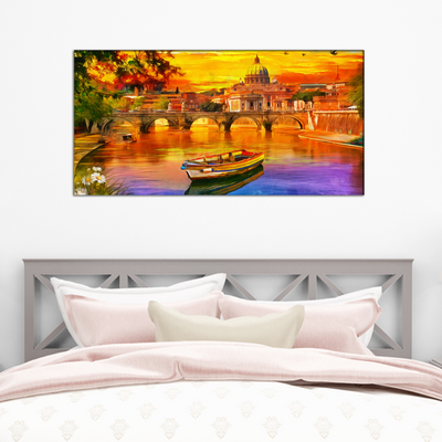 Abstract Lake Scenery Canvas Wall Painting