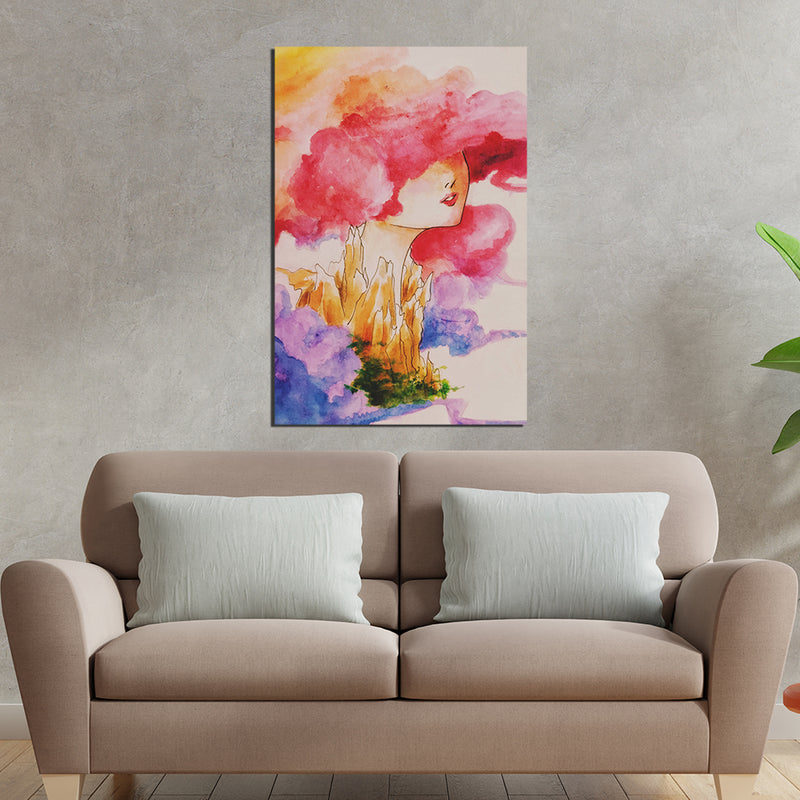 Abstract Lady Canvas Wall Painting