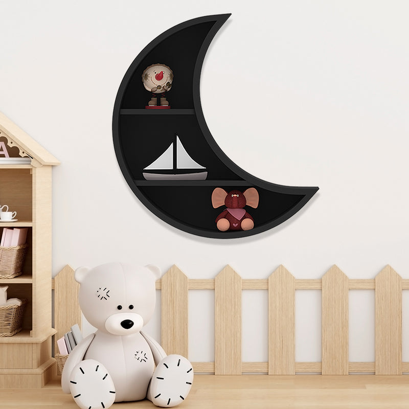 Moon Backlit Wood Wall Kids Shelf