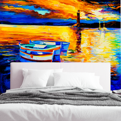 Beautiful Sunset View Digitally Printed Wallpaper