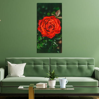 Beautiful Red Rose Print On Canvas Wall Painting