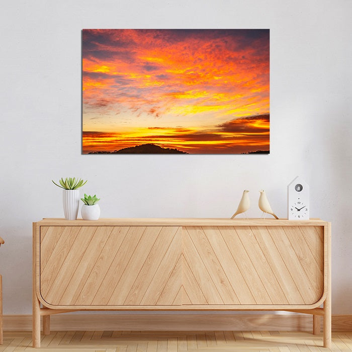 Golden View In Sunset Canvas Wall Painting
