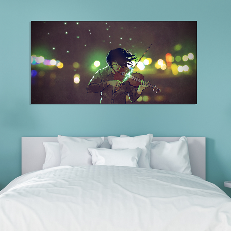 Man Playing Violin Canvas Wall Painting