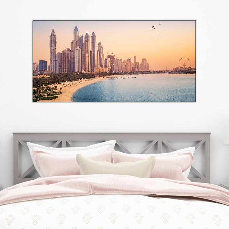 Dubai Buildings Panoramic View Canvas Wall Painting