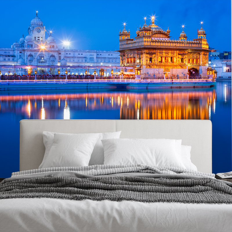 Golden Temple Digitally Printed Wallpaper