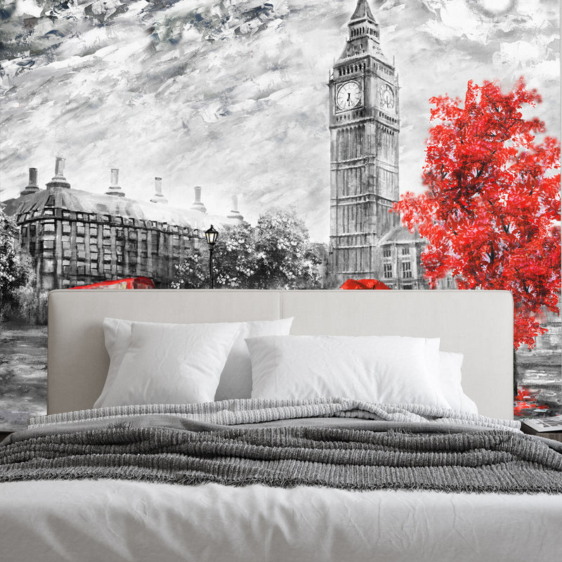 Couple In Paris Digitally Printed Wallpaper