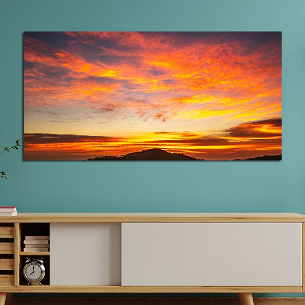 Golden View In Sunset Canvas Wall Painting