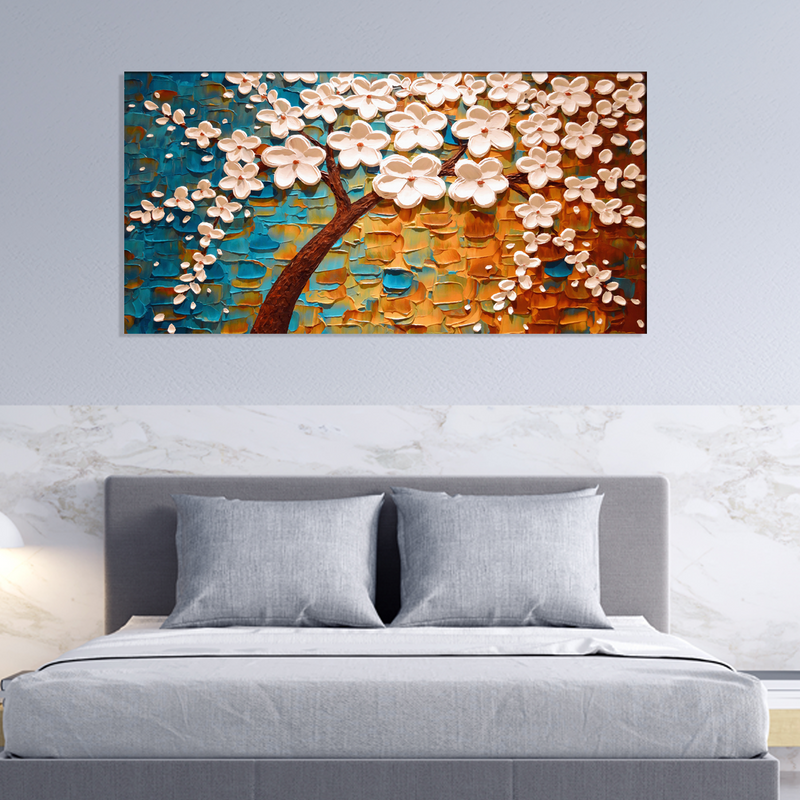 3-D Flower Abstract Canvas Wall Painting