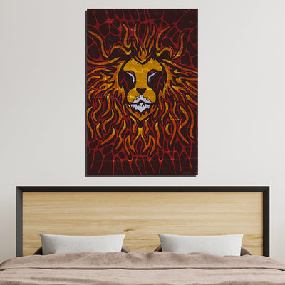 Abstract Print Lion On Canvas Wall Painting