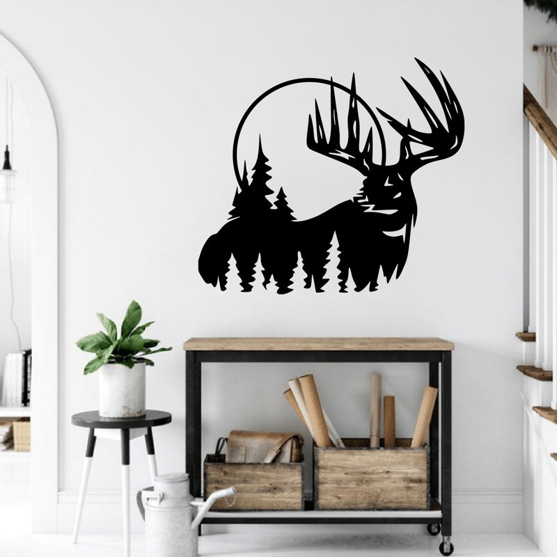 Deer in Forest High Quality Wall Sticker