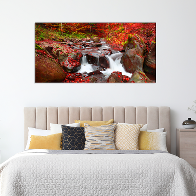 Autumn Waterfall Scenery Canvas Wall Painting