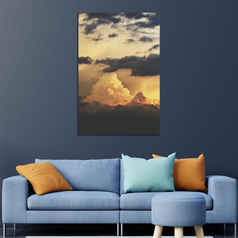 Morning View In Sky Print On Canvas Wall Painting