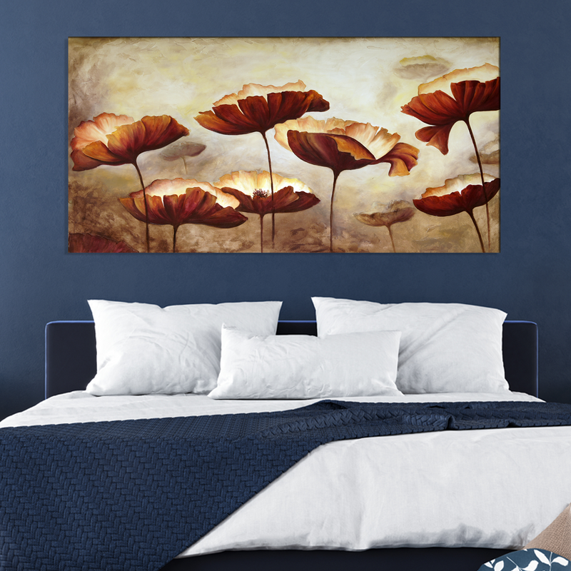 Brown Flower Canvas Wall Painting