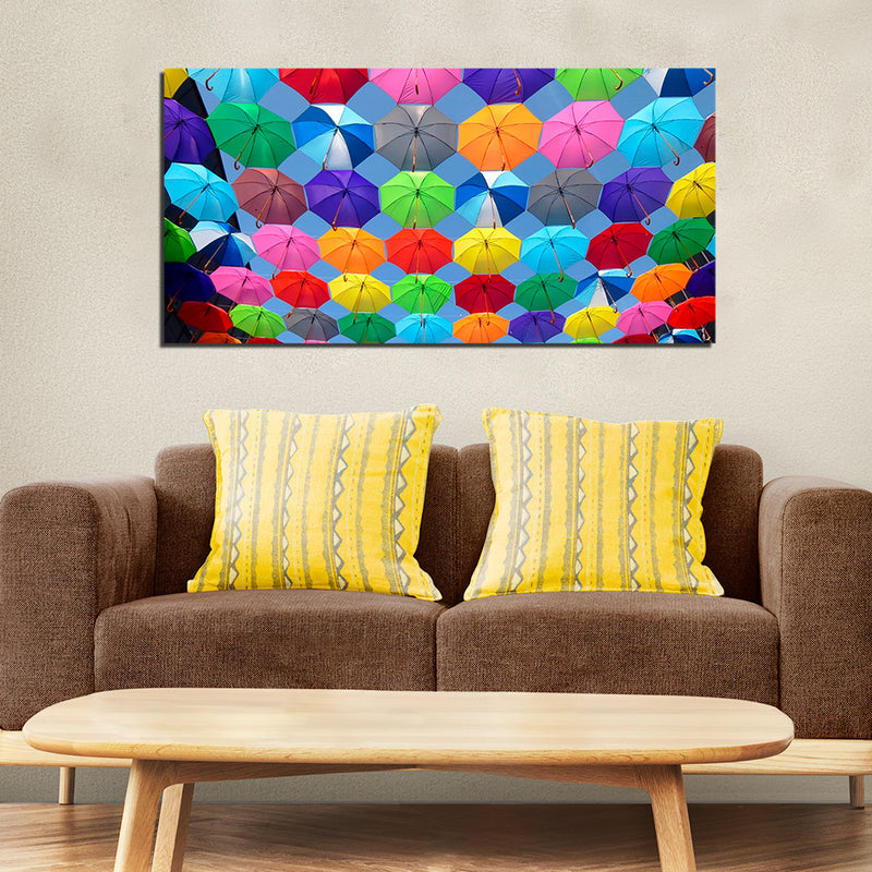Colorful Umbrellas Canvas Wall Painting
