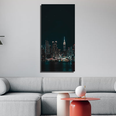 City View In Night  Canvas Wall Painting