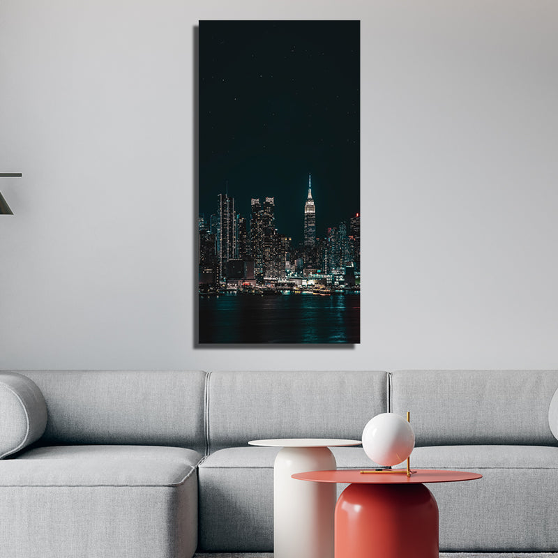 City View In Night  Canvas Wall Painting