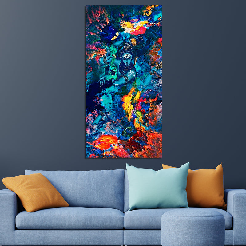 Abstract Shiva Print On Canvas Wall Painting